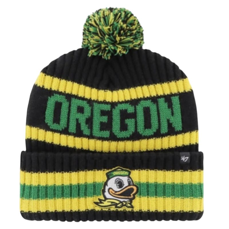 Oregon Ducks Men’s Black 47 Bering Cuffed Pom Knit Hat