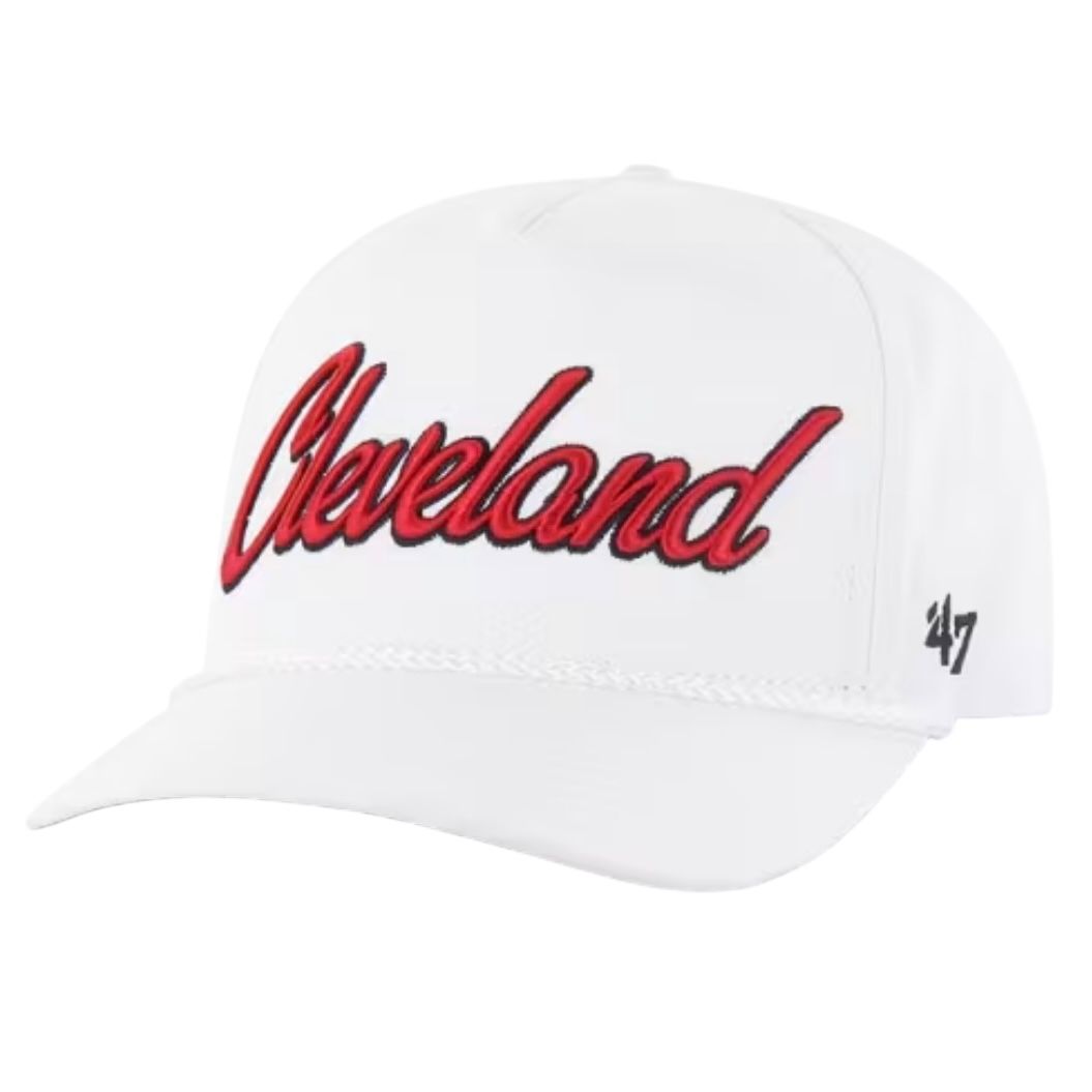 Cleveland Guardians Men’s White Overhand 47 Brand Hitch Adjustable Hat