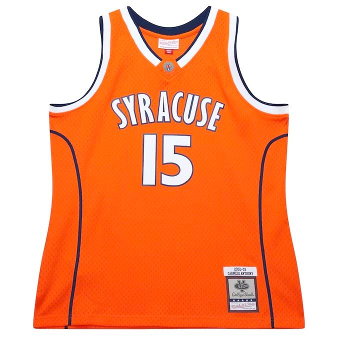 Syracuse Orange Carmelo Anthony 2002-03 Orange Men's Mitchell & Ness College Vault Jersey