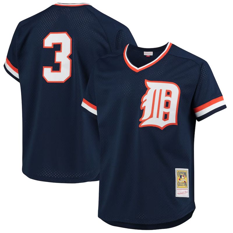 Detroit Tigers Alan Trammell 1984 Men's Blue Mitchell & Ness Mesh Jersey