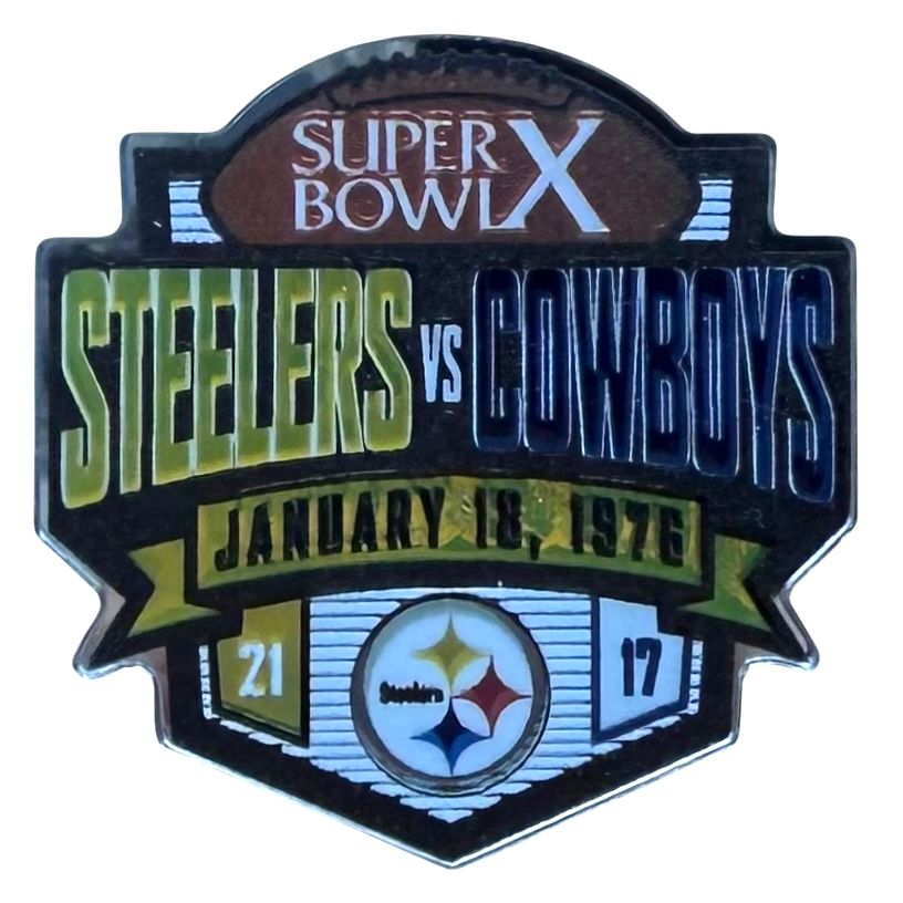 Pittsburgh Steelers vs Dallas Cowboys Super Bowl X Acrylic Pin