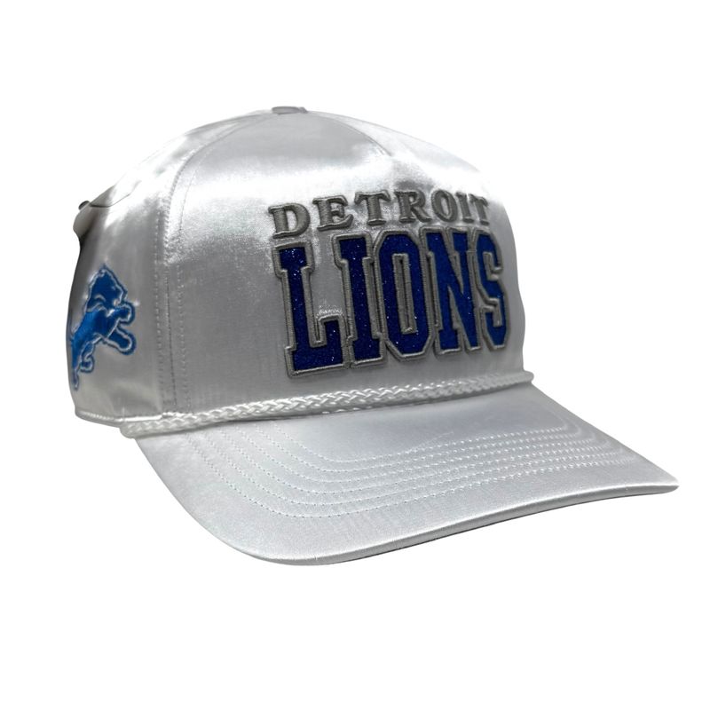 Detroit Lions Women's White Rope 47 Hitch Sparkle Adjustable Hat