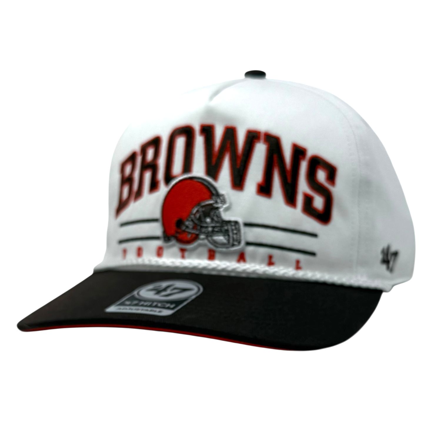 Cleveland Browns Men’s White Roscoe 47 Hitch Snapback Hat