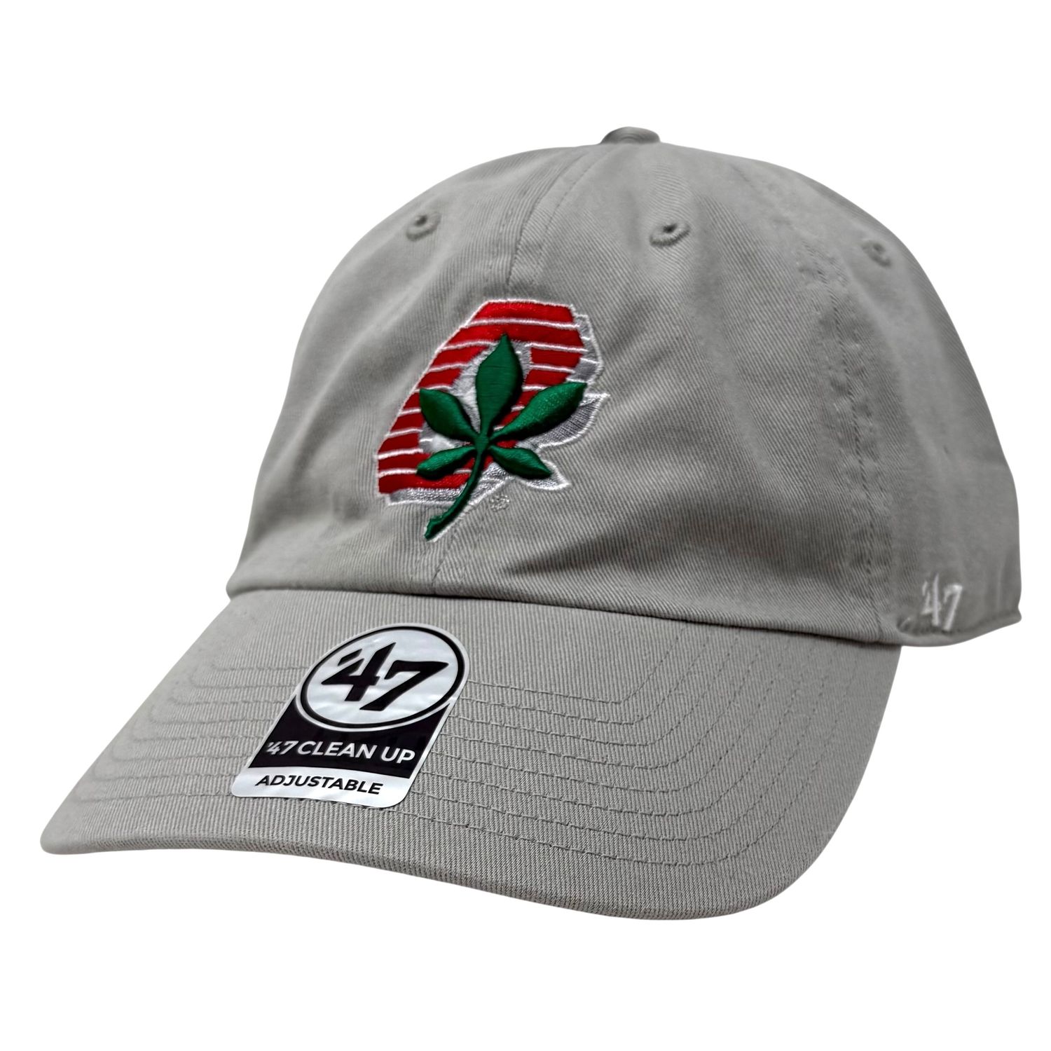 Ohio State Buckeyes Men’s Grey 47 Brand Clean Up Adjustable Hat