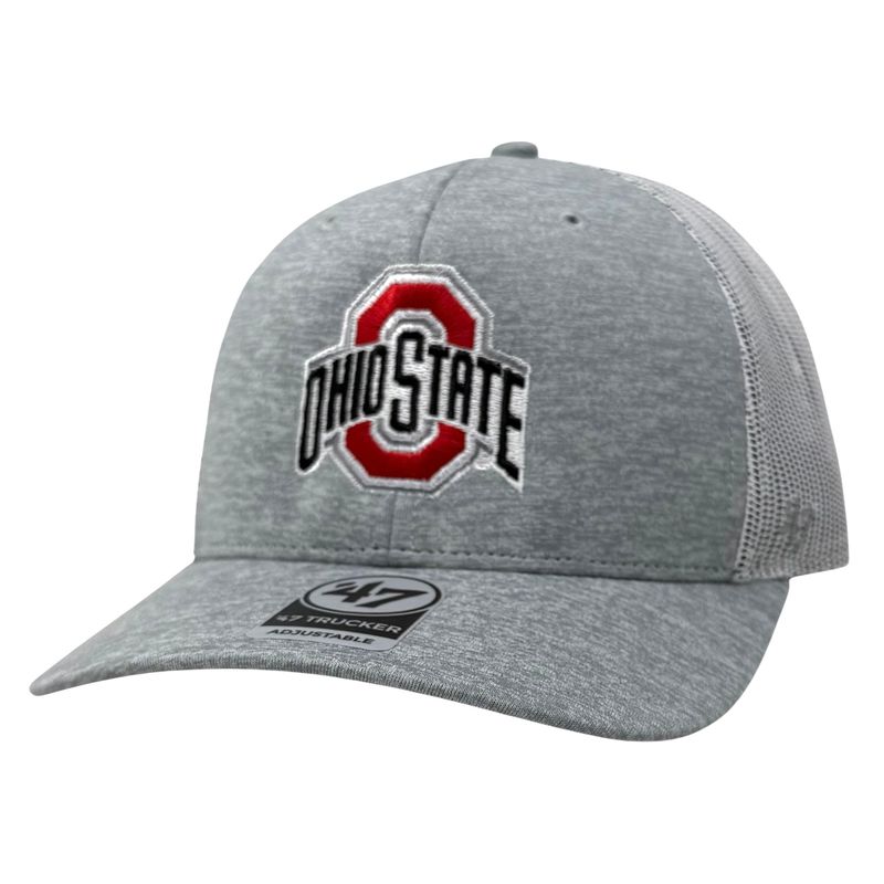 Ohio State Buckeyes Men’s Gray Harrington 47 Brand Trucker Adjustable Hat