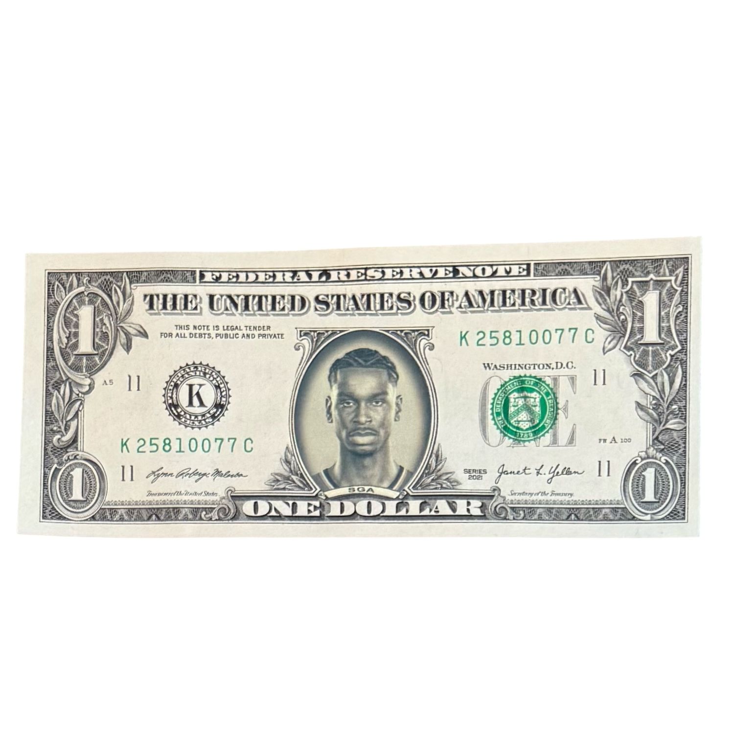 Shai Gilgeous-Alexander Famous Face Dollar Bill
