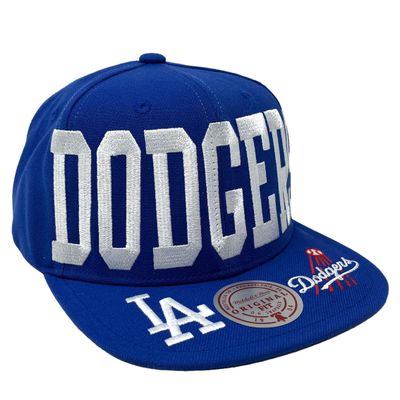 Los Angeles Dodgers Men's Blue Big Text Mitchell & Ness Snapback Hat