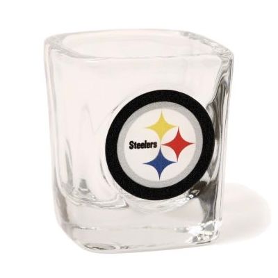 Pittsburgh Steelers 2 Ounce Square Collector Shot Glass Clear