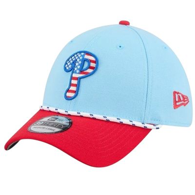 Philadelphia Phillies Men's Light Blue New Era 39Thirty 2025 4th of July Flex Fit Hat
