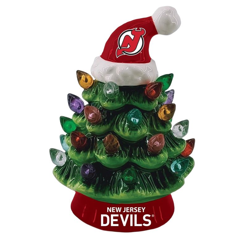 New Jersey Devils 4 New Jersey Devils 4" Ceramic LED Christmas Tree