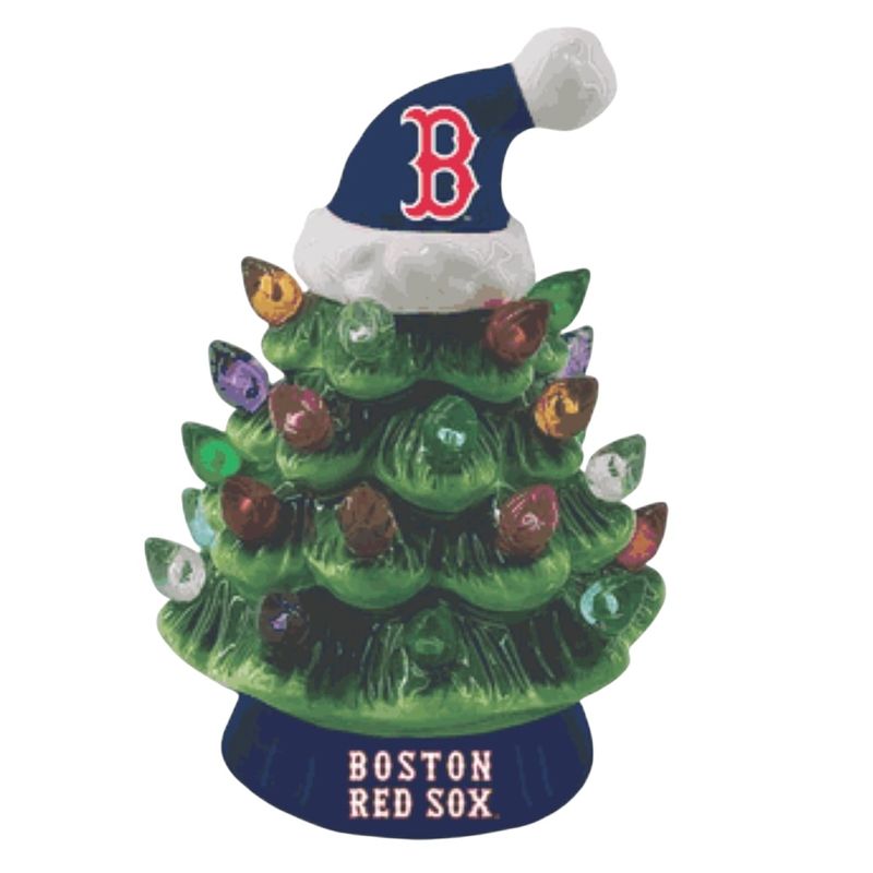 Boston Red Sox 4" Ceramic LED Christmas Tree