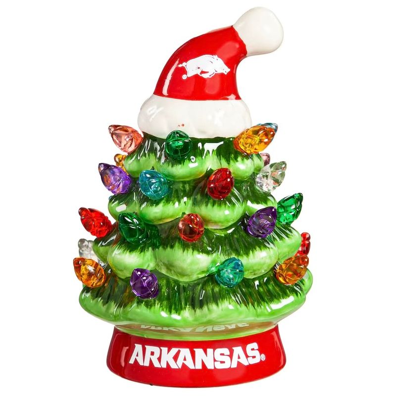 Arkansas Razorbacks 4" Ceramic LED Christmas Tree
