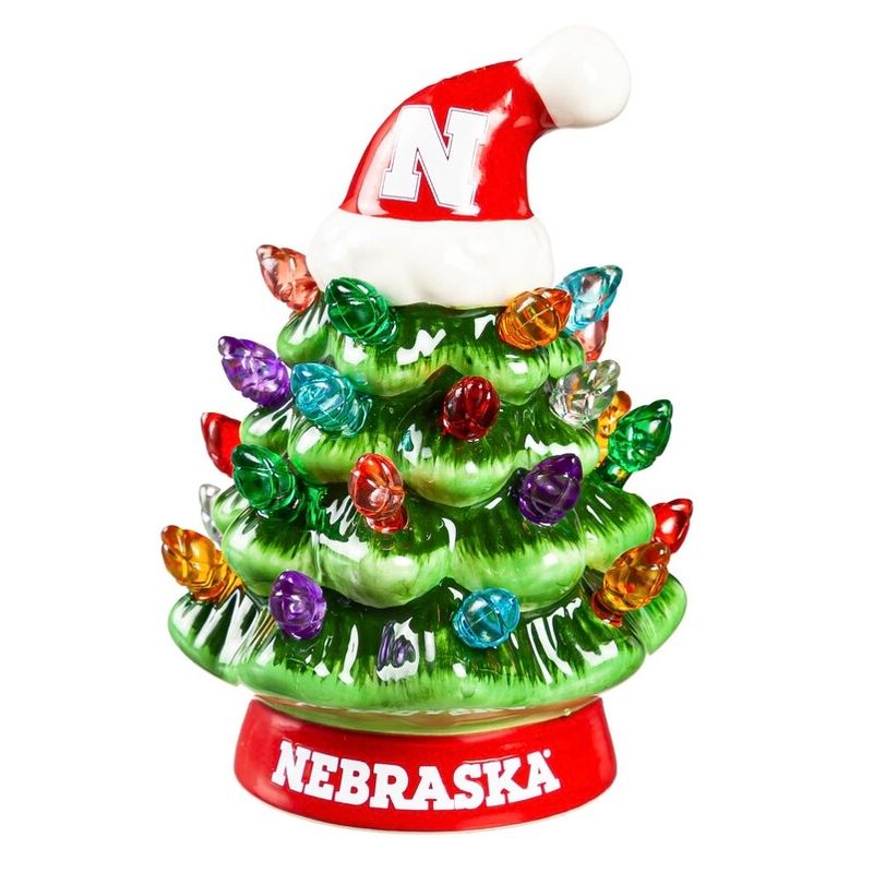 Nebraska Cornhuskers 4" Ceramic LED Christmas Tree