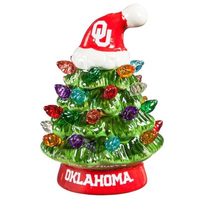 Oklahoma Sooners 4" Ceramic LED Christmas Tree
