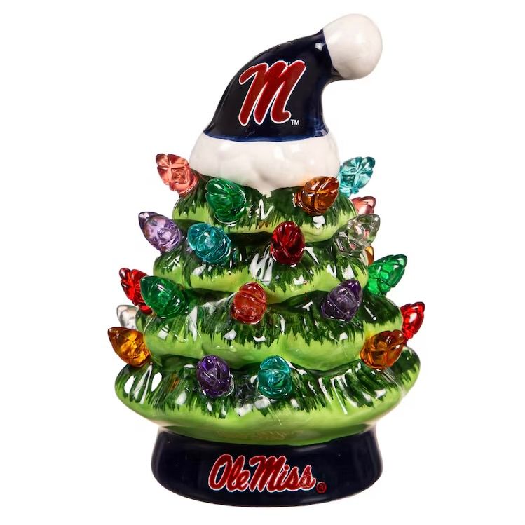 Ole Miss Rebels 4" Ceramic LED Christmas Tree