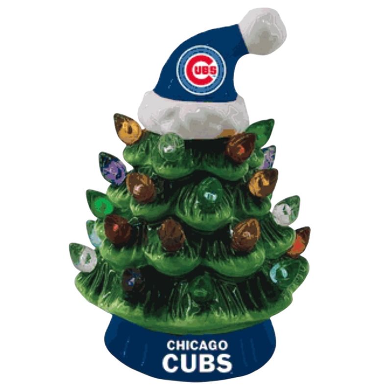 Chicago Cubs 4" Ceramic LED Christmas Tree