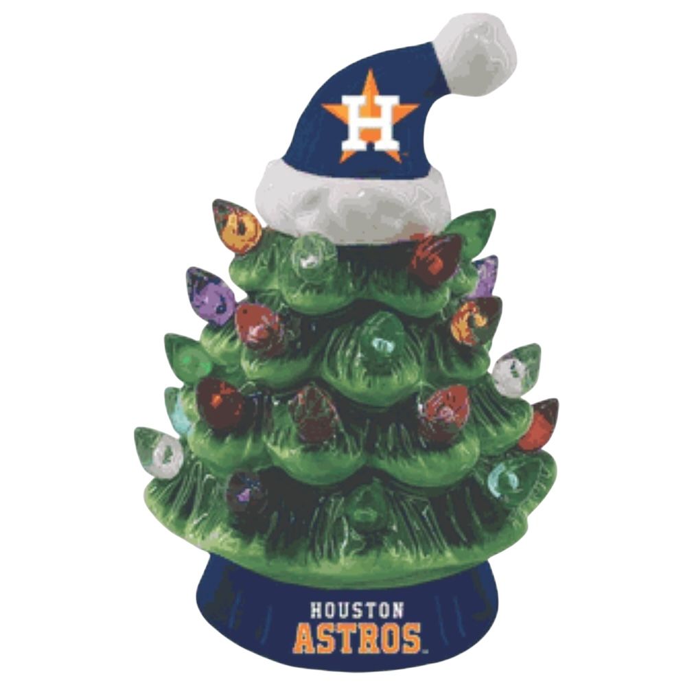 Houston Astros 4" Ceramic LED Christmas Tree