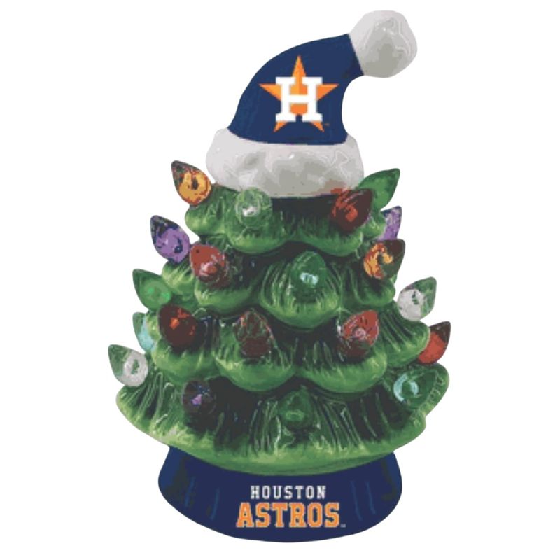 Houston Astros 4" Ceramic LED Christmas Tree