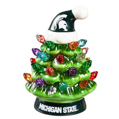 Michigan State Spartans 4" Ceramic LED Christmas Tree