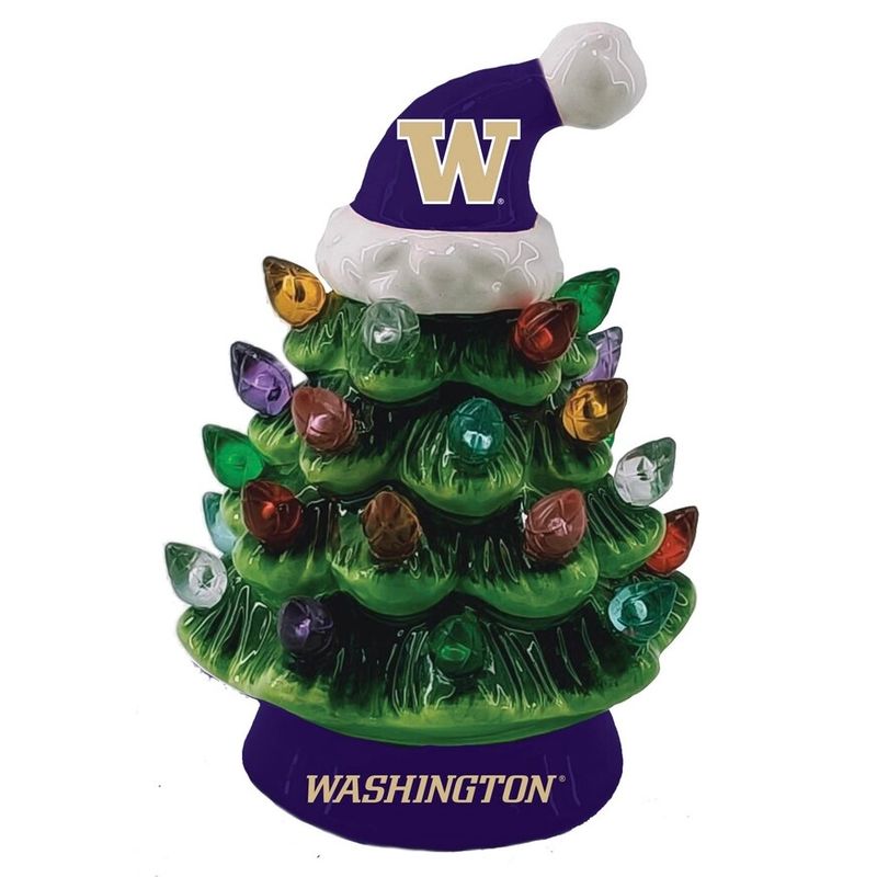 Washington Huskies 4" Ceramic LED Christmas Tree