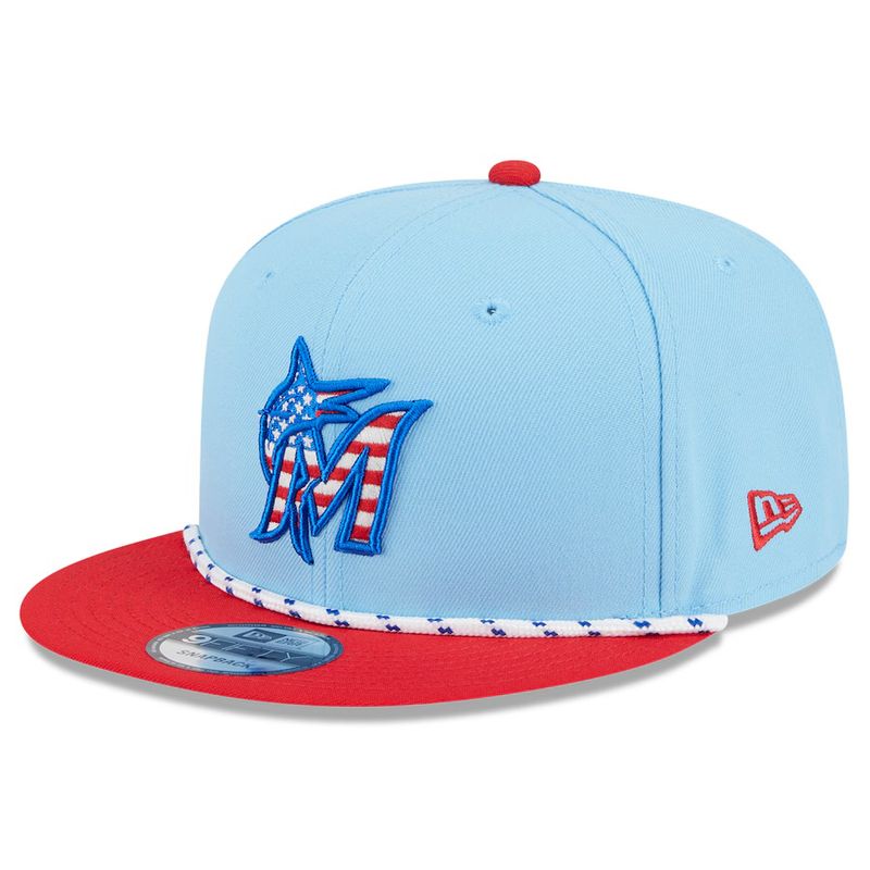 Miami Marlins Men's MLB 2025 4th of July New Era 9Fifty Snapback Hat