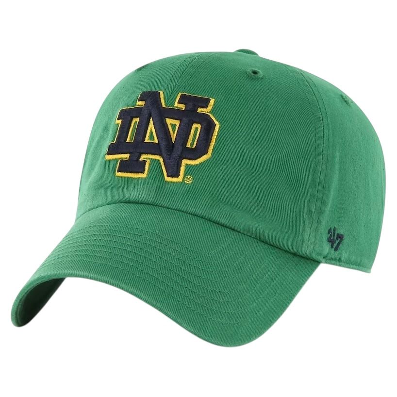Notre Dame Fighting Irish Men’s Green 47 Brand Clean Up Adjustable Hat