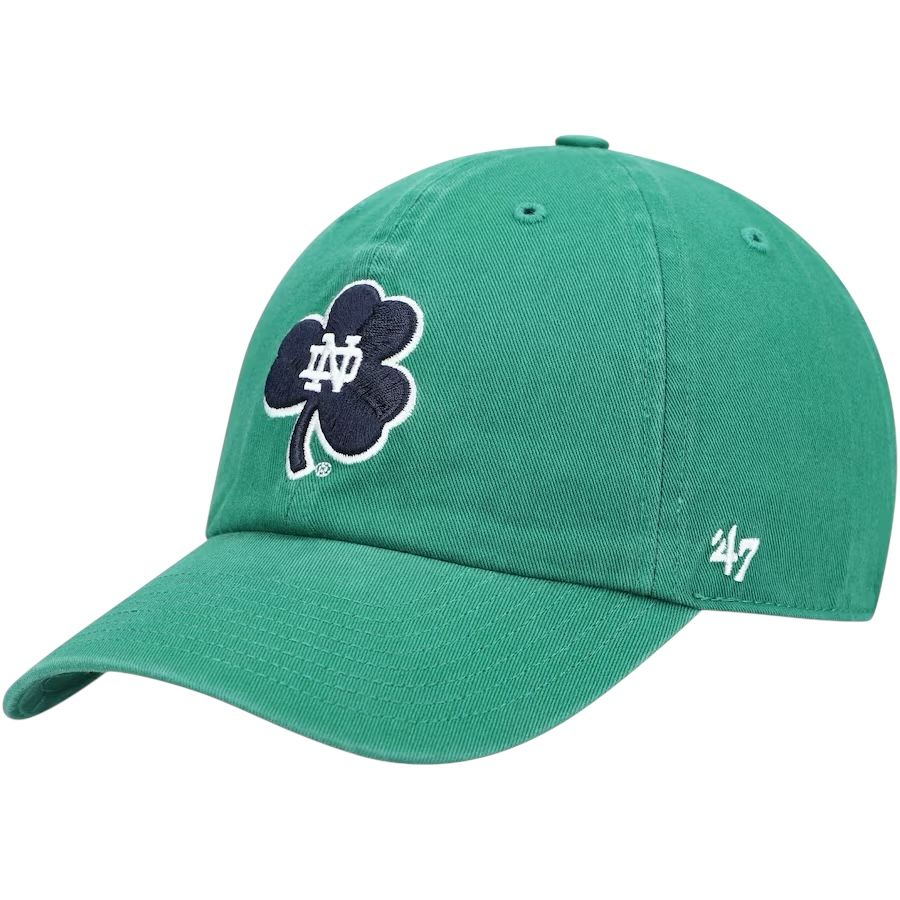 Notre Dame Fighting Irish Men’s Kelly Green Vintage 47 Brand Clean Up Adjustable Hat