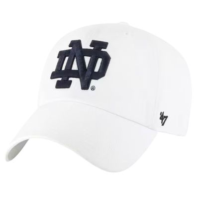 Notre Dame Fighting Irish Men’s White 47 Brand Clean Up Adjustable Hat