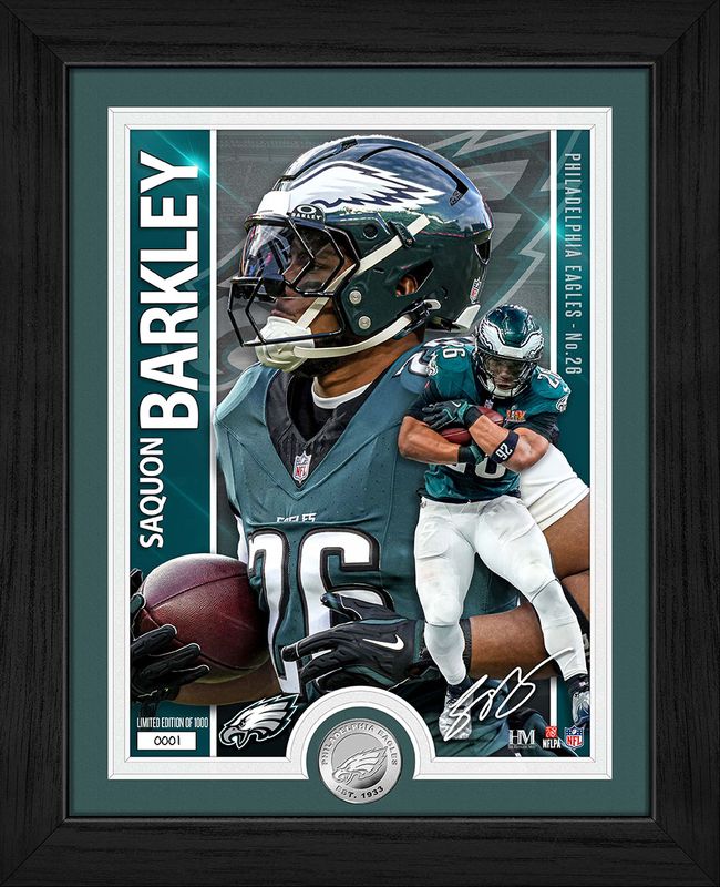 Philadelphia Eagles Saquon Barkley Artist Proof Silver Coin Photo Mint Philadelphia Eagles Saquon Barkley Artist Proof Silver Coin Photo Mint