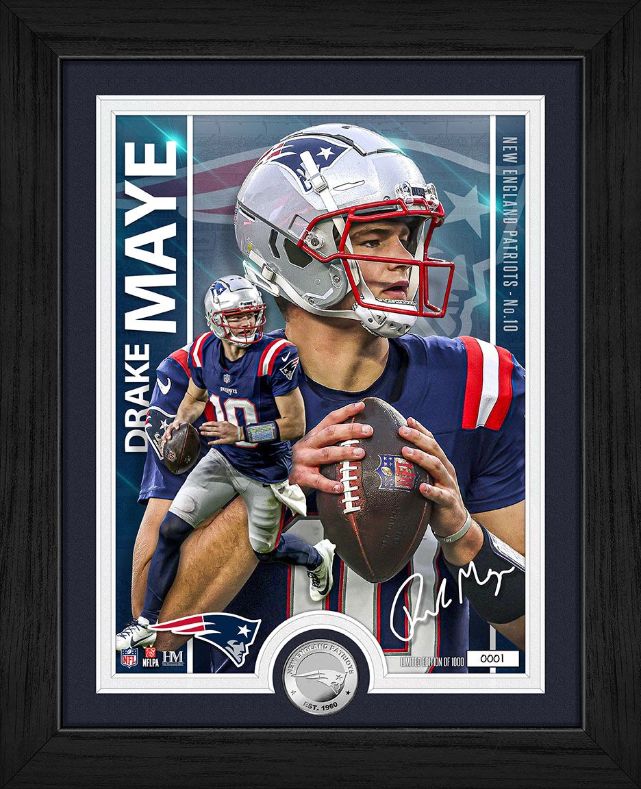 New England Patriots Drake Maye Artist Proof Silver Coin Photo Mint