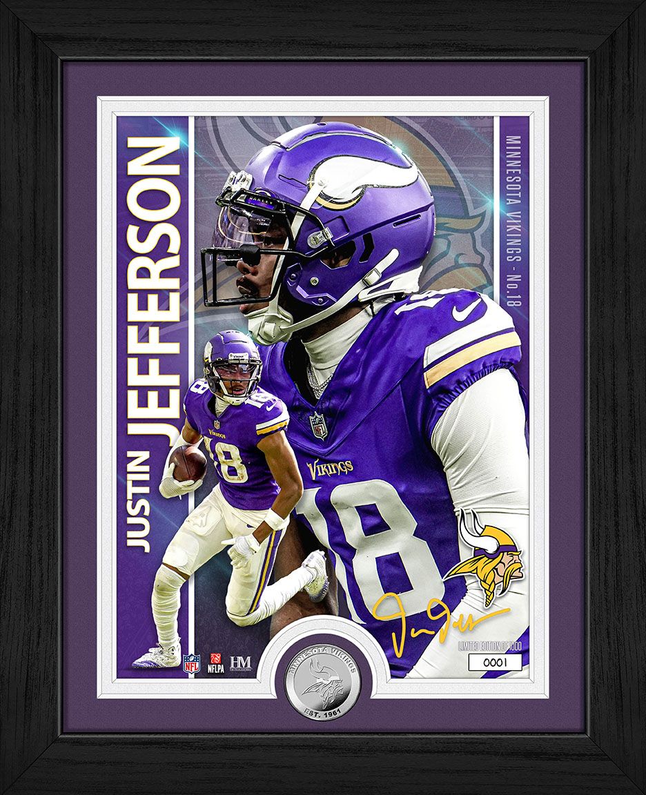 Minnesota Vikings Justin Jefferson Artist Proof Silver Coin Photo Mint