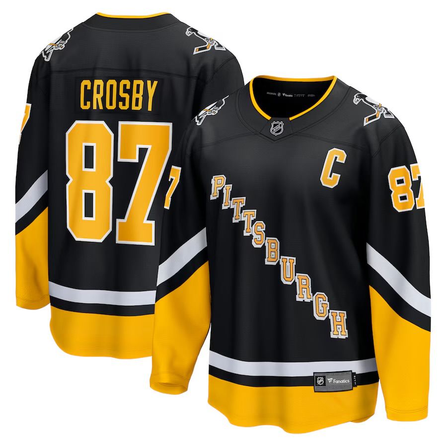 Pittsburgh Penguins Sidney Crosby Men's Throwback Fanatics Breakaway Player Jersey
