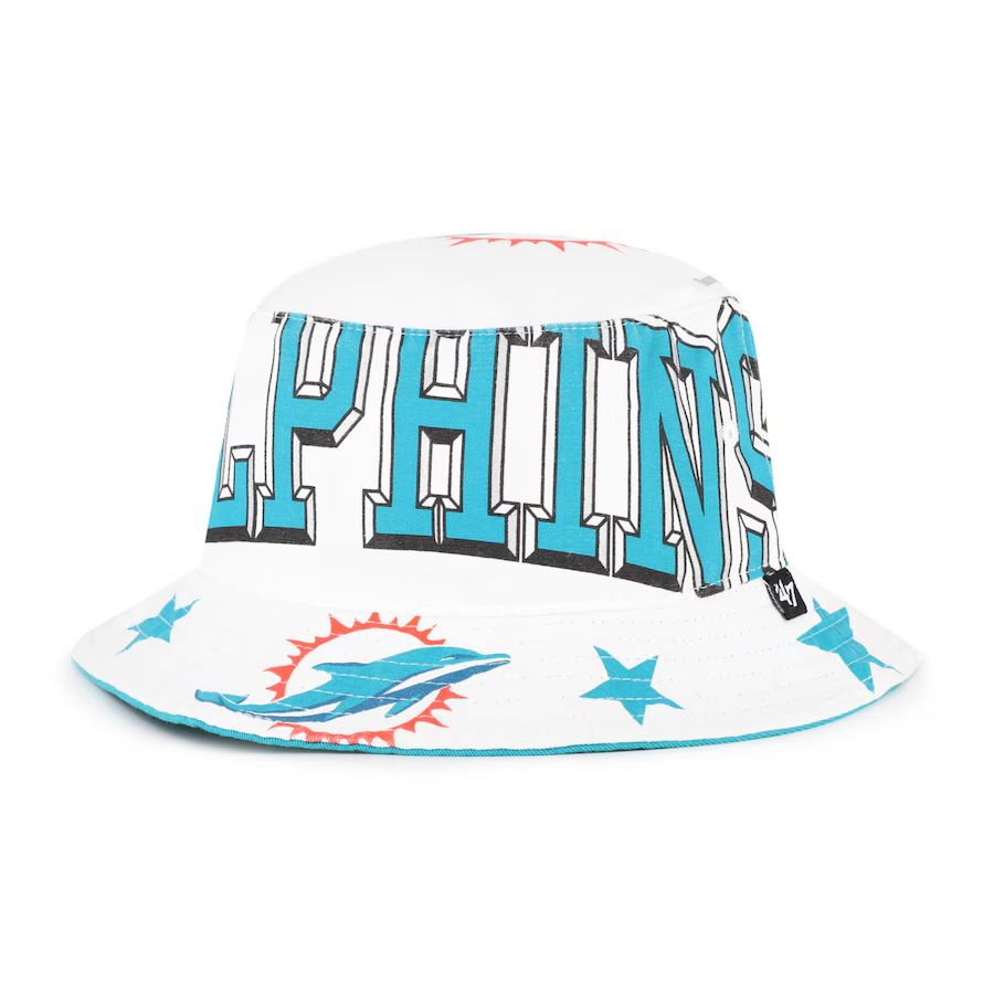 Miami Dolphins Unisex White 47 Energize Bucket Hat