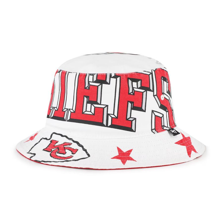 Kansas City Chiefs Unisex White 47 Energize Bucket Hat