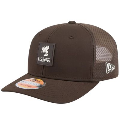 Cleveland Browns Men's Brown Vintage New Era 2025 Sideline 9SEVENTY Trucker Adjustable Hat