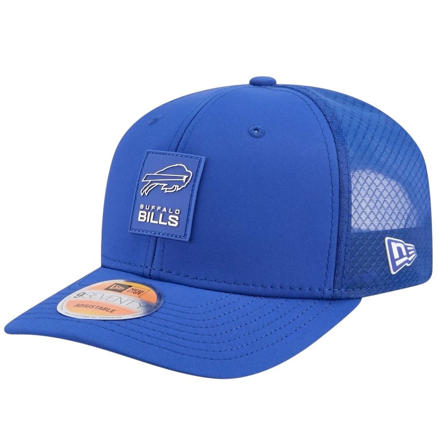 Detroit Lions Men's Blue New Era 2025 Sideline 9SEVENTY Trucker Adjustable Hat