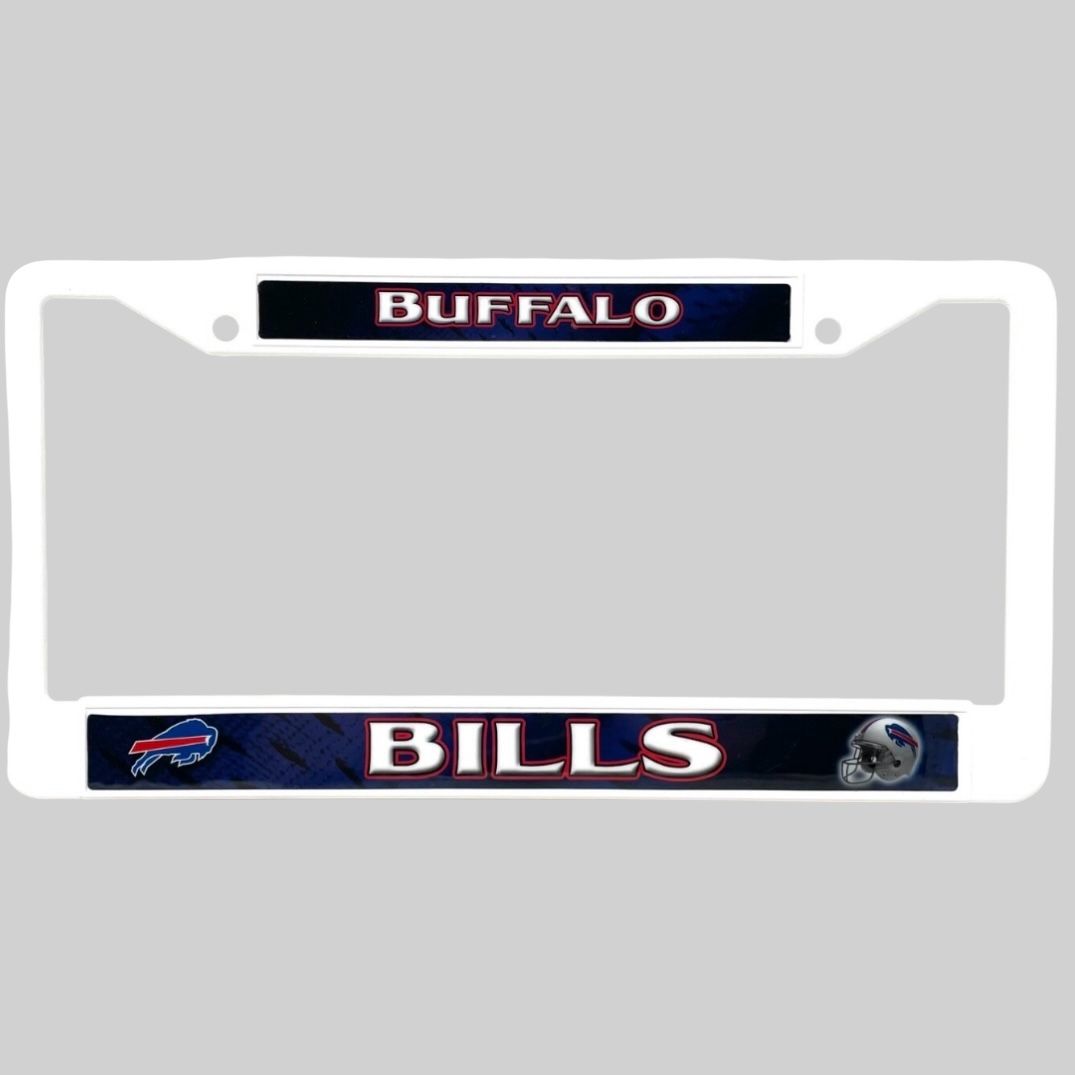 Buffalo Bills White Plastic License Plate Frame