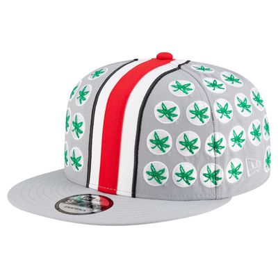 Ohio State Buckeyes Men's Gray New Era Helmet 9FIFTY Snapback Hat Ohio State Buckeyes Men's Gray New Era Helmet 9FIFTY Snapback Hat