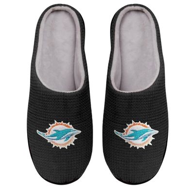 Miami Dolphins Men's Black Memory Foam Slide Slippers
