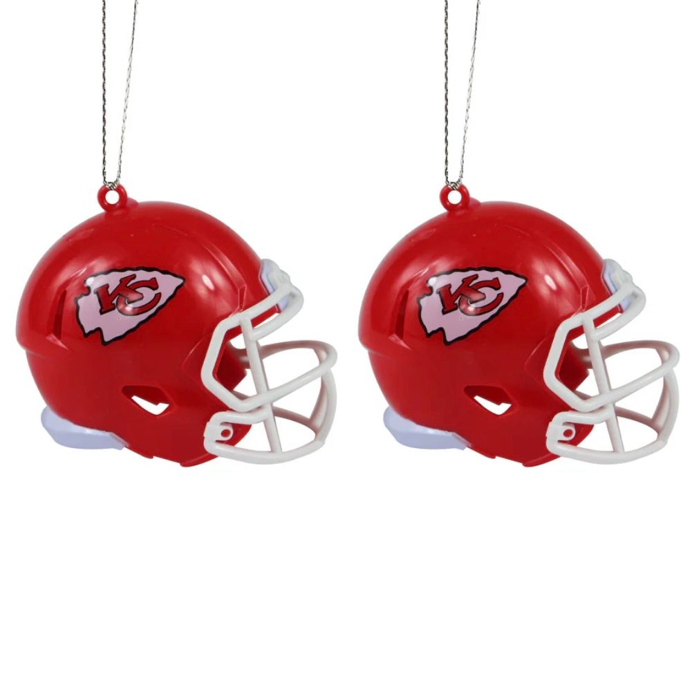 Kansas City Chiefs Team Helmets Christmas Ornament Set