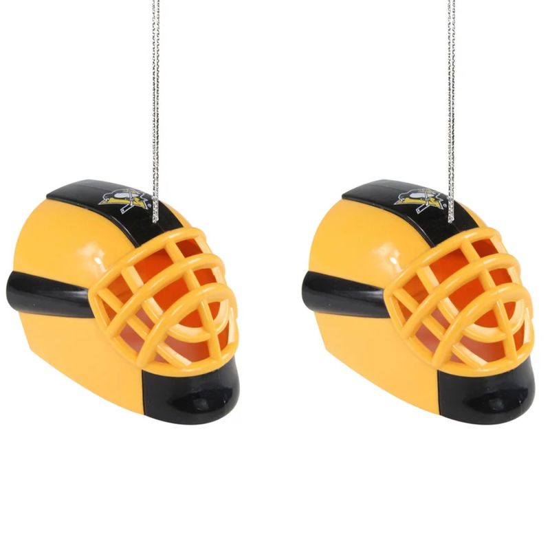 Pittsburgh Penguins Plastic Helmet Ornament Set of 2
