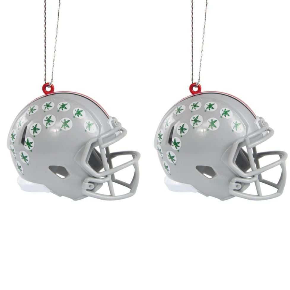 Ohio State Buckeyes Team Helmets Christmas Ornament Set