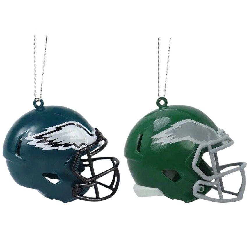 Philadelphia Eagles Team Helmets Christmas Ornament Set