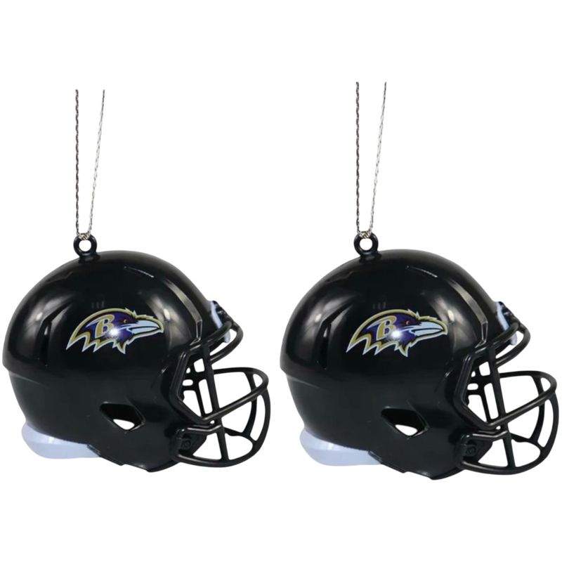 Baltimore Ravens Team Helmets Christmas Ornament Set