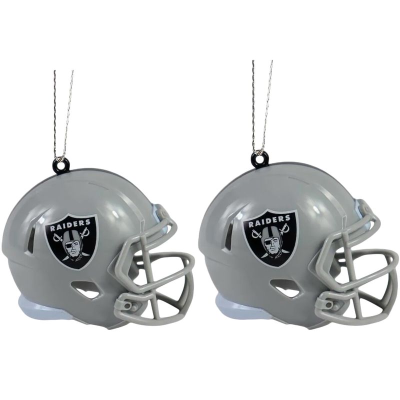Las Vegas Raiders Team Helmets Christmas Ornament Set