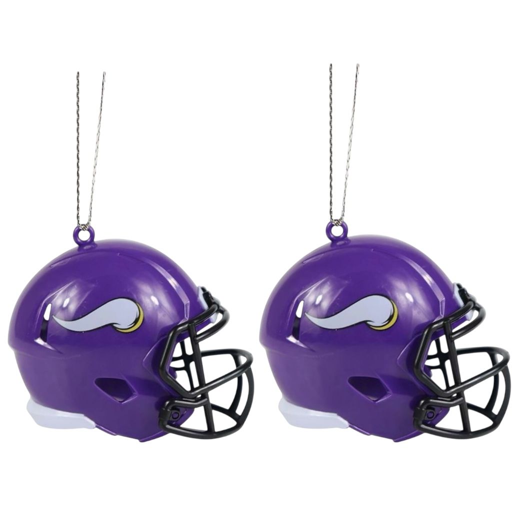 Minnesota Vikings Team Helmets Christmas Ornament Set