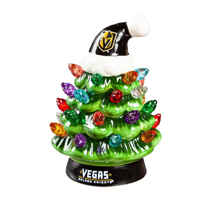 Vegas Golden Knights 4" Ceramic LED Christmas Tree