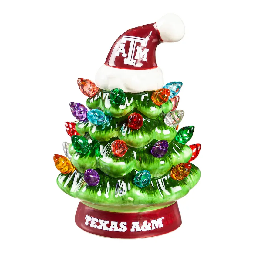 Texas A&M Aggies 4" Ceramic LED Christmas Tree