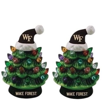 Wake Forest Demon Deacons 4" Ceramic LED Christmas Trees Set of 2