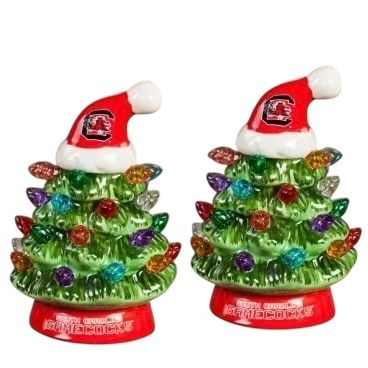 South Carolina Gamecocks 4 South Carolina Gamecocks 4" Ceramic LED Christmas Trees Set of 2